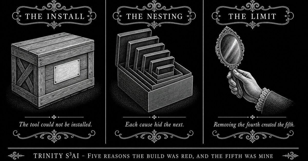 Three-panel engraved illustration for: Five reasons the build was red, and the fifth was mine