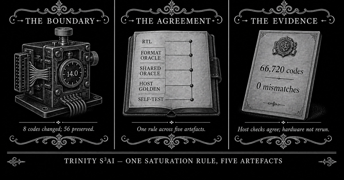 Three-panel engraved illustration for: One saturation rule, five artefacts