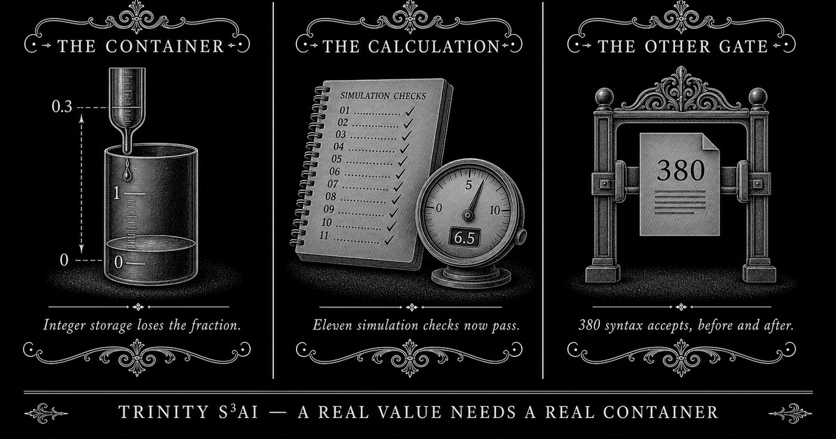 Three-panel engraved illustration for: A real value must not travel in an integer container