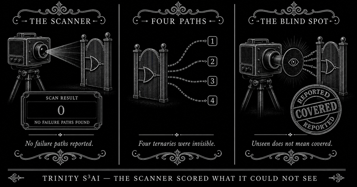 Three-panel engraved illustration for: The scanner scored what it could not see