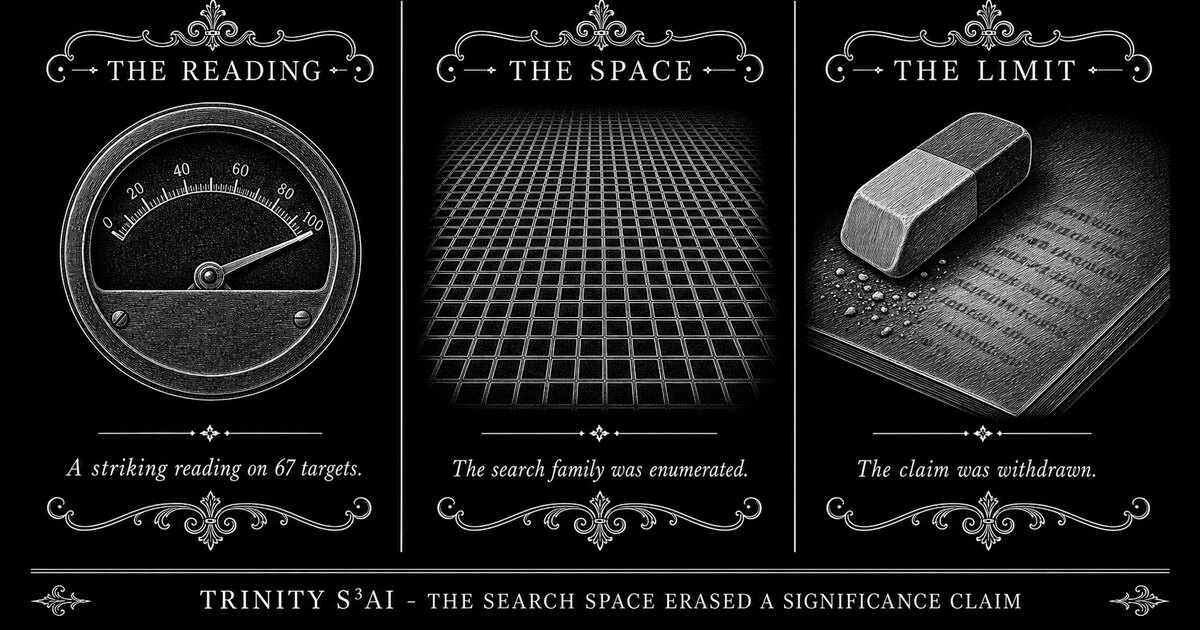 Three-panel engraved illustration for: The search space erased a significance claim