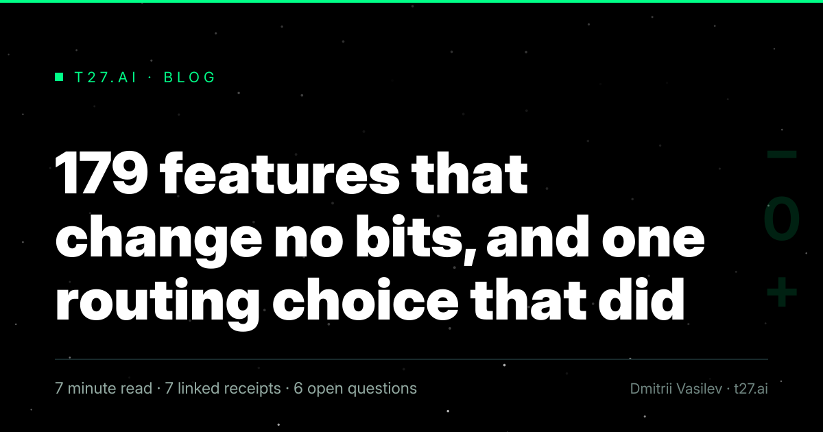 Three-panel engraved illustration for: 179 features that change no bits, and one routing choice that did