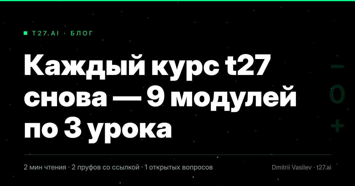 Гравюрный триптих к статье: Каждый курс t27 снова — 9 модулей по 3 урока