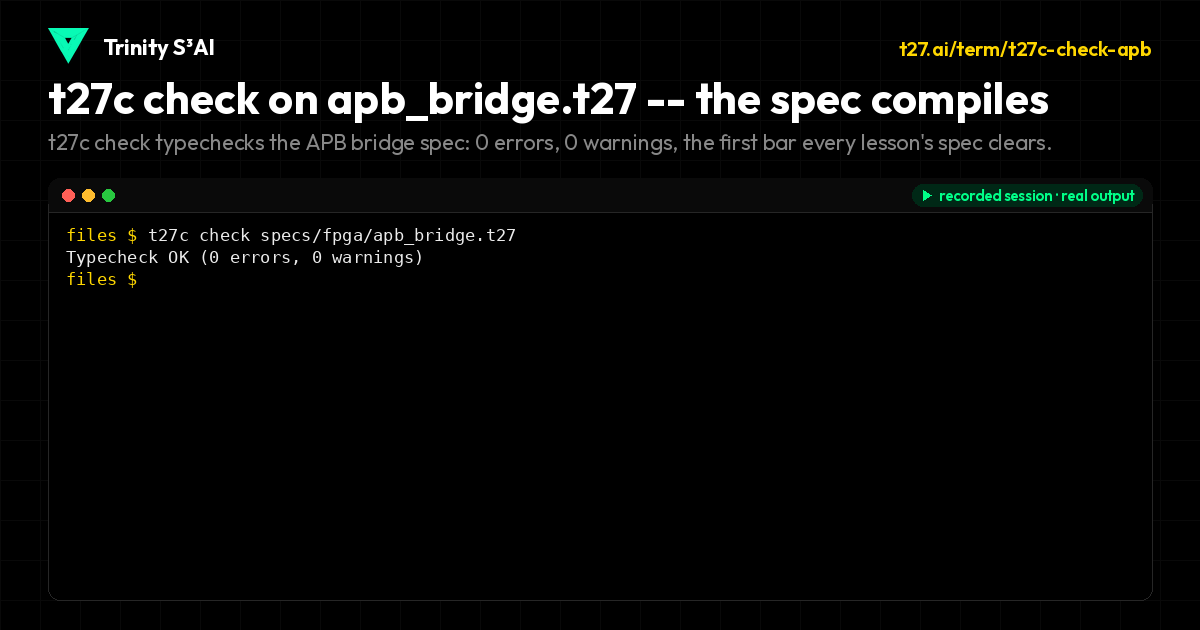 t27c check on apb_bridge.t27 -- the spec compiles