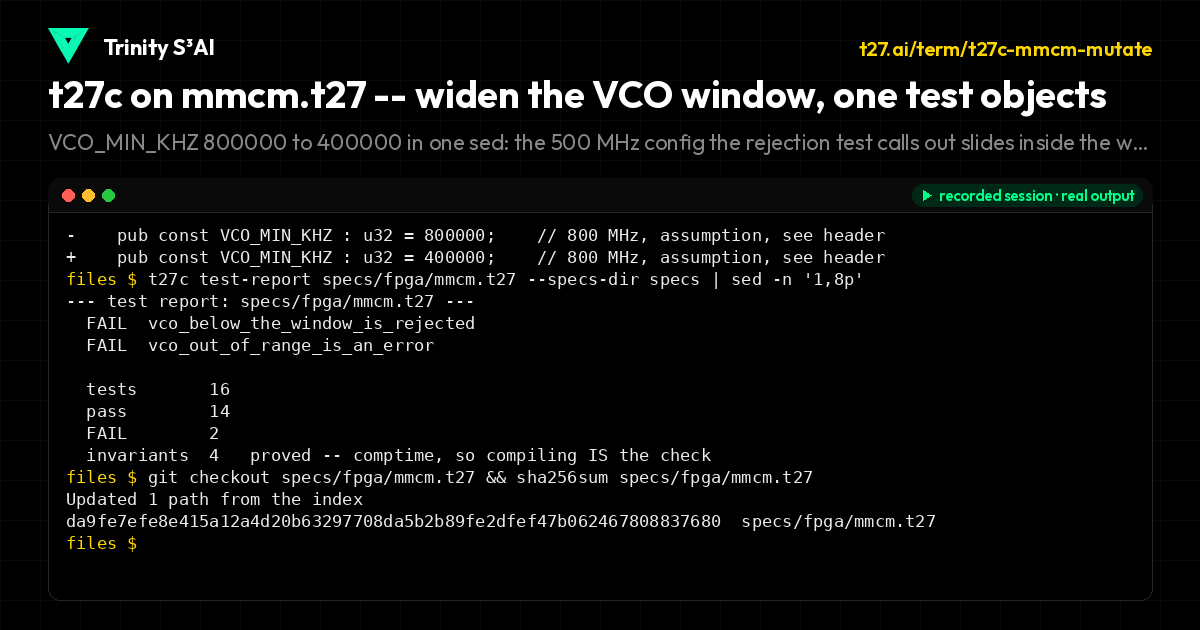 t27c on mmcm.t27 -- widen the VCO window, one test objects
