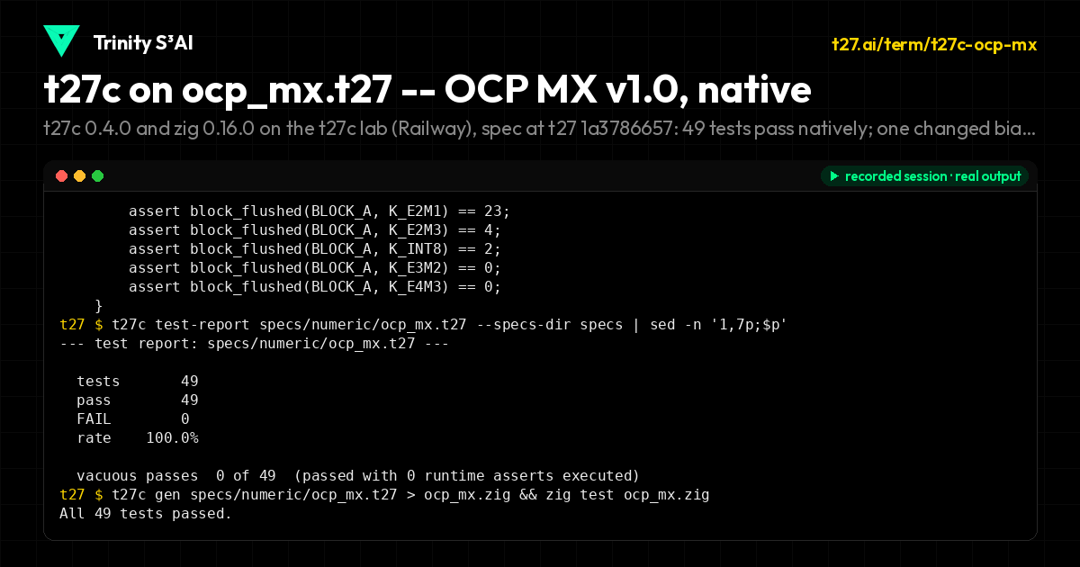 t27c on ocp_mx.t27 -- OCP MX v1.0, native