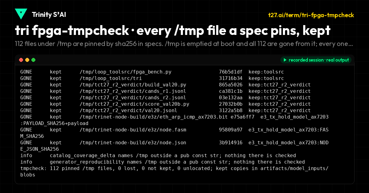 tri fpga-tmpcheck · every /tmp file a spec pins, kept