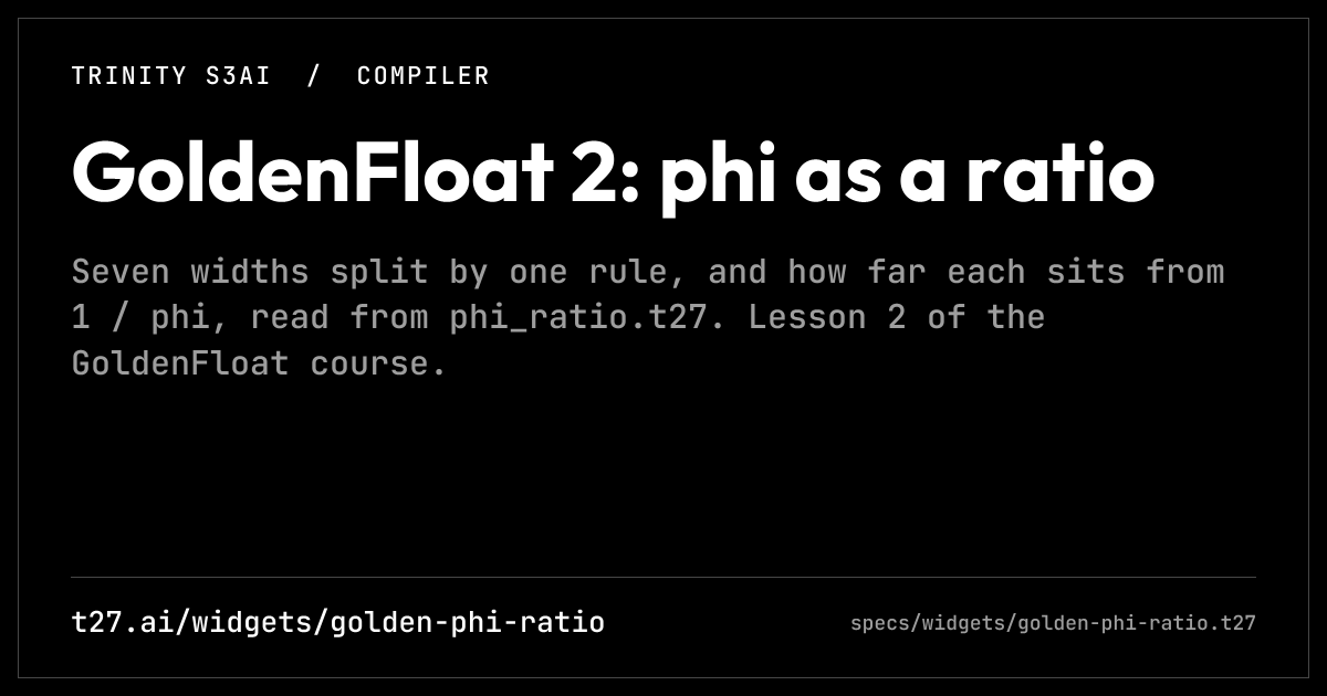 GoldenFloat 2: phi as a ratio