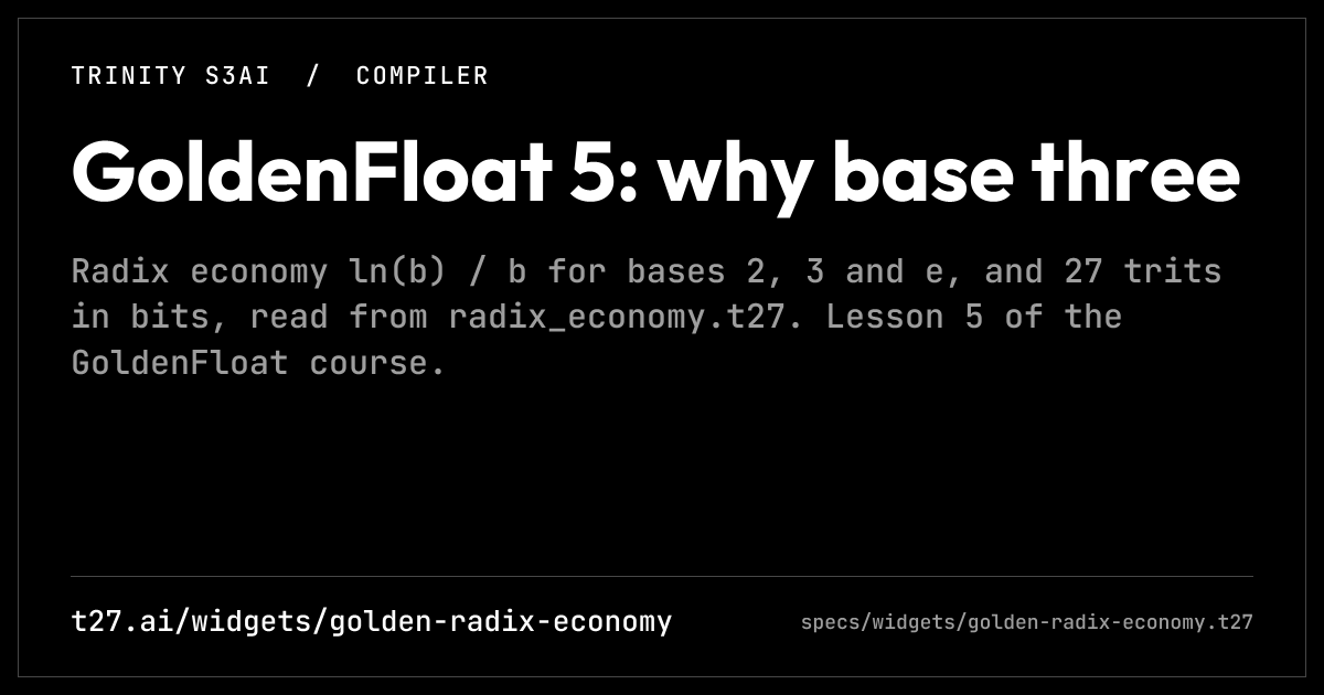 GoldenFloat 5: why base three